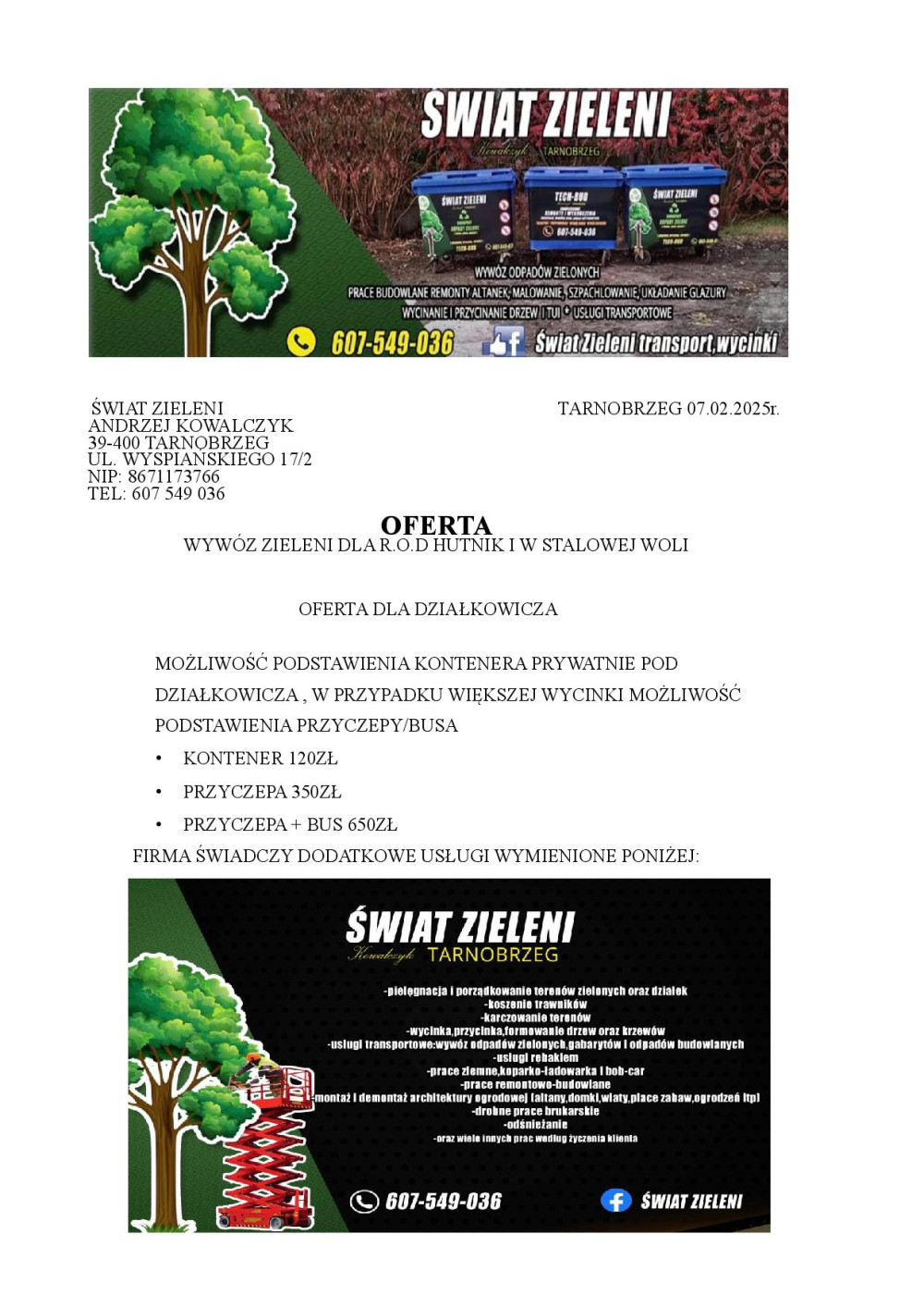 Oferta dla działkowców
